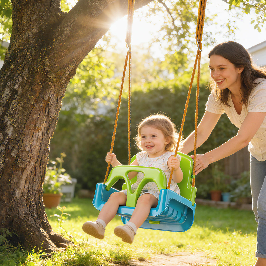 Outsunny Children's Swing 3-in-1 Garden Swing 42x33x120-180 cm Green