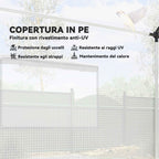 Outsunny 2x3x2 m Tunnel Greenhouse with Roller Doors and Windows and Pointed Roof, in Steel and PE, White