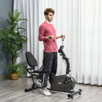Magnetic Recumbent Exercise Bike with 8 Resistance Levels, LCD Display, Adjustable Seat and Arm Bands
