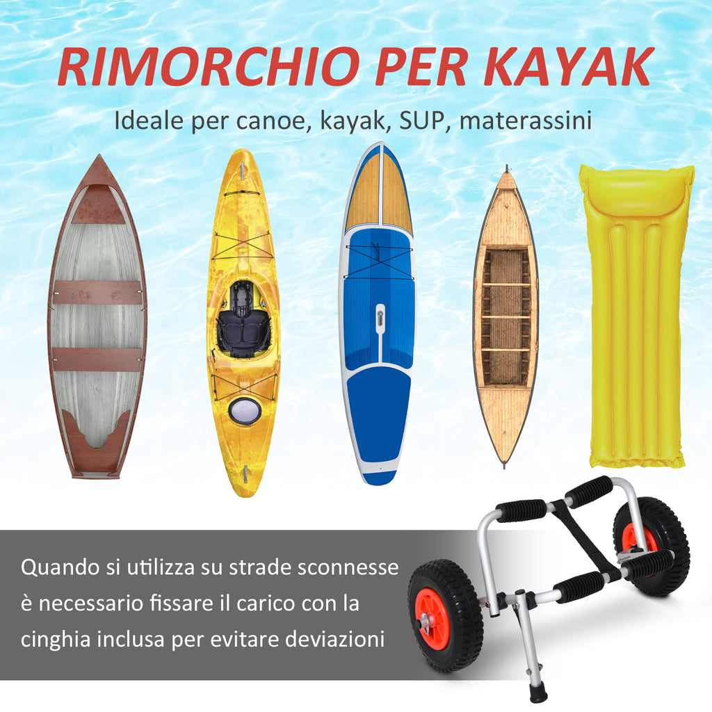 Folding Aluminum Kayak Canoe Cart with Non-Slip Pads