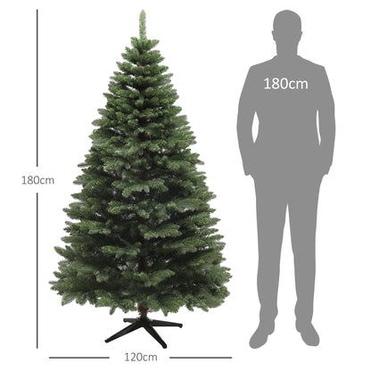 CHRISTMAS TREE - Artificial Christmas Tree with 1050 Branches and Folding Steel Base, Ø120x180 cm, Green