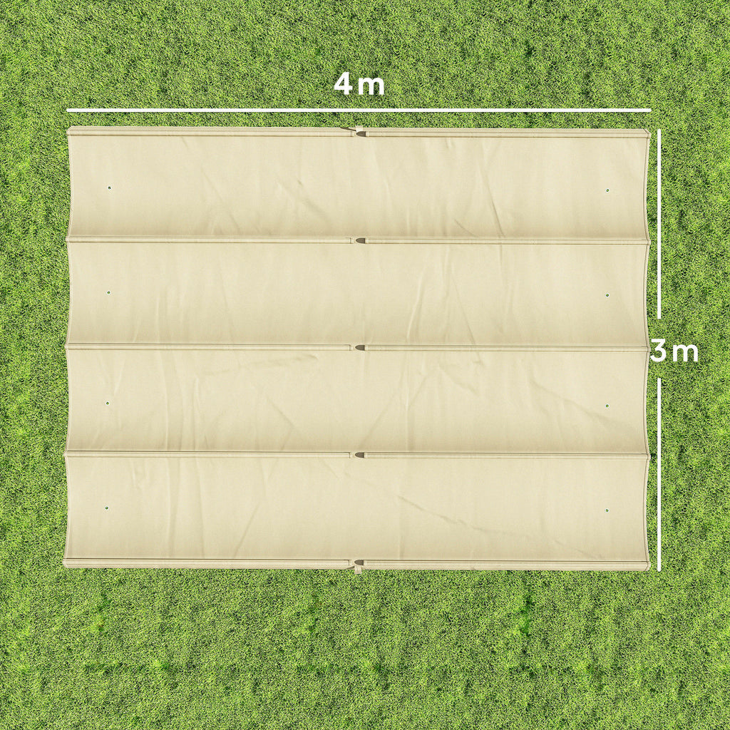 Outsunny Outdoor Pergola Cover Anti-UV in Beige Polyester with 8 Drainage Holes, 392x350 cm
