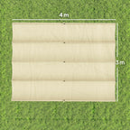 Outsunny Outdoor Pergola Cover Anti-UV in Beige Polyester with 8 Drainage Holes, 392x350 cm
