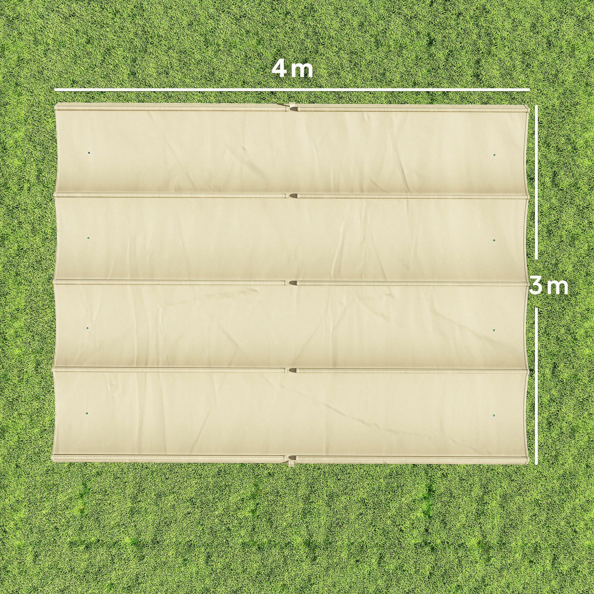 Outsunny Outdoor Pergola Cover Anti-UV in Beige Polyester with 8 Drainage Holes, 392x350 cm