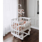 NIKA Convertible Cot – All White - Grows with Your Child from Birth to 5 Years