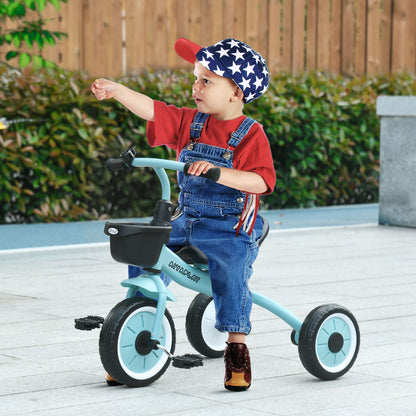 Children's Tricycle for 2-5 Years with Adjustable Seat and Bell, 70.5x50x58cm, Blue