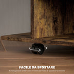 Modern TV Stand with Shelves, Swivel Wheels and Brakes, 80x40x40 cm, Rustic Brown