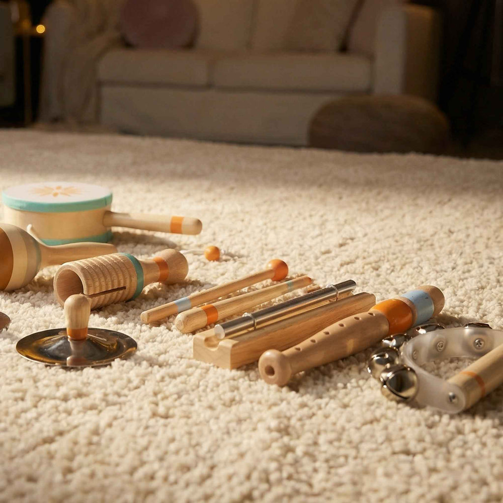 Kids Musical Instruments, Montessori Wooden Percussion Set