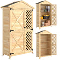 Outsunny Outdoor Cabinet: Garden Shed with Ventilated Door and Anti-Tip Kit.