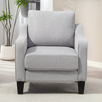Modern Fabric Armchair with Thick Padding and Pocket Springs, 77x77x86 cm, Grey