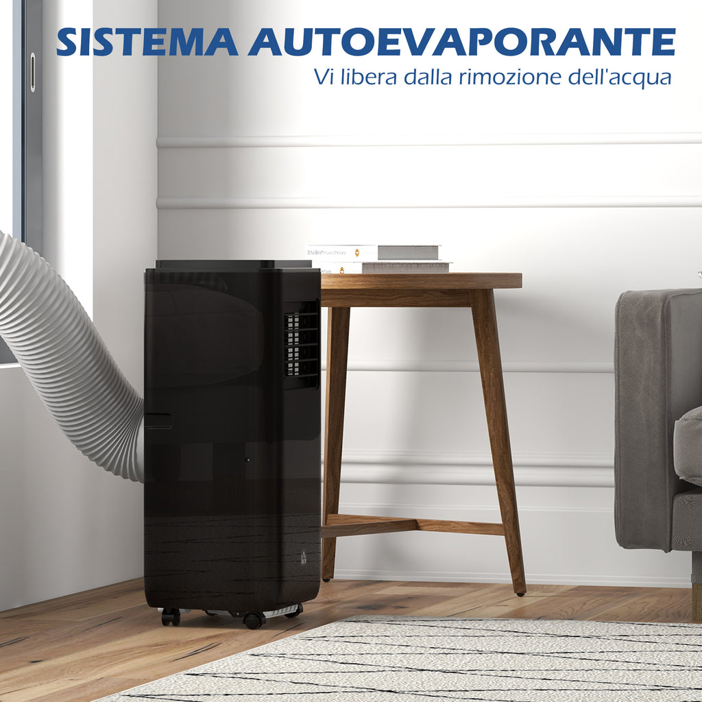HOMCOM Portable Air Conditioner 950W with 5 Modes and 3 Speeds, in ABS Plastic and Steel, 33x28x70.4 cm, Black - Borgè