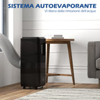 HOMCOM Portable Air Conditioner 950W with 5 Modes and 3 Speeds, in ABS Plastic and Steel, 33x28x70.4 cm, Black - Borgè