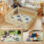 Animal-Themed Children's Rug for 0-6 Years Old with Waterproof Surface in Multi-Color XPE, 196x176x1.5 cm