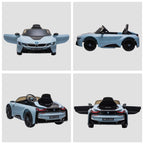 Electric Ride-On Car for Children 3-8 Years Licensed BMW I8 Coupe with Remote Control and 2 Doors, 115x72. 5x46 cm, Blue