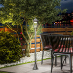 Outsunny Garden Lamp with 6h Autonomy and Ground Anchoring, in ABS and Polycarbonate, 15x15x127 cm, Black - Borgè