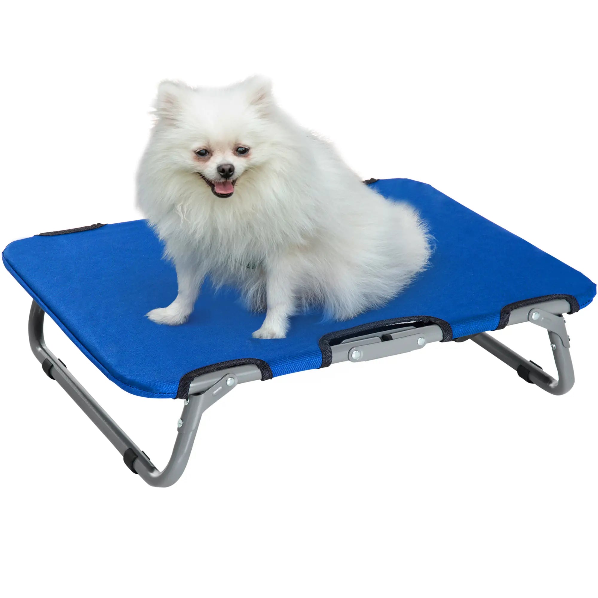 Raised and Foldable Dog Bed for Indoor and Outdoor Use, 59x46x15 cm, Blue - Borge' Group Limited