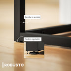 Modern Steel, Sponge and Velvet Fabric Entrance Bench with Adjustable Feet, 94x42x44 cm, Cream