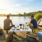Outsunny Folding Square Camping Table in Metal and HDPE, 86x86x74 cm, White