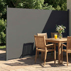 Outsunny Retractable Side Awning Waterproof and UV 50+, in Aluminum, Steel and Polyester, 420x185 cm, Dark Grey