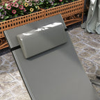 Set of 2 Folding Garden Deckchairs with 4-Level Adjustable Backrest and Cushion, Gray