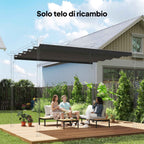 Outsunny 10-Hole Garden Gazebo Replacement Canopy, Breathable Polyester Cover, Grey
