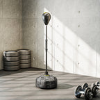 Floor Punching Ball with Fillable Base and Suction Cups, Adjustable Height from 145-180 cm, Black