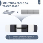 Folding Beach Screen Privacy Screen in Polyester with Steel Bars, 540x150 cm, Grey