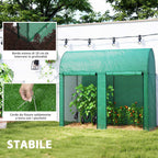 Outsunny 2m² Garden Greenhouse, 2 Roll-Up Doors, 140g/m² Anti-UV PE Cover, 2x1x1.78m, Green