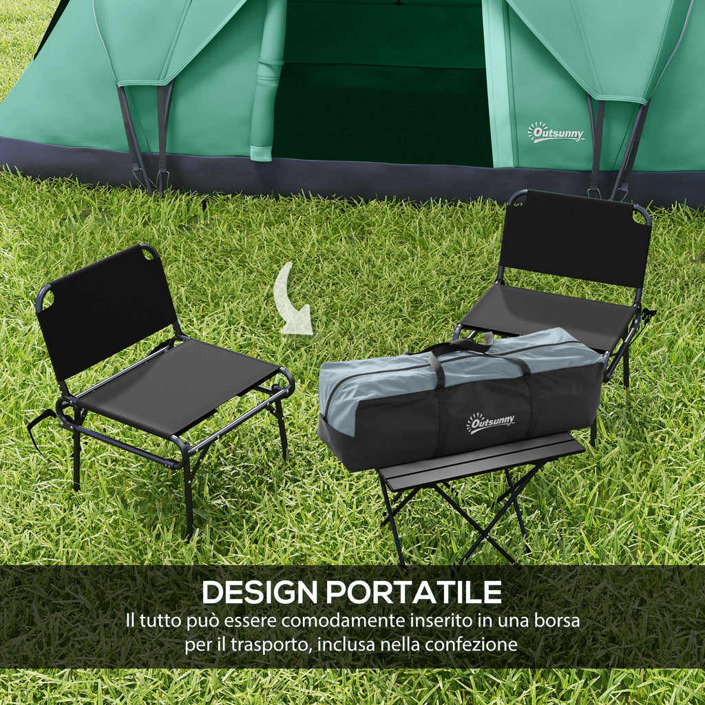 4-Person Water-Repellent Camping Tent with UV Protection, Fiberglass Poles, 4.55x2.3x1.8 m, Green