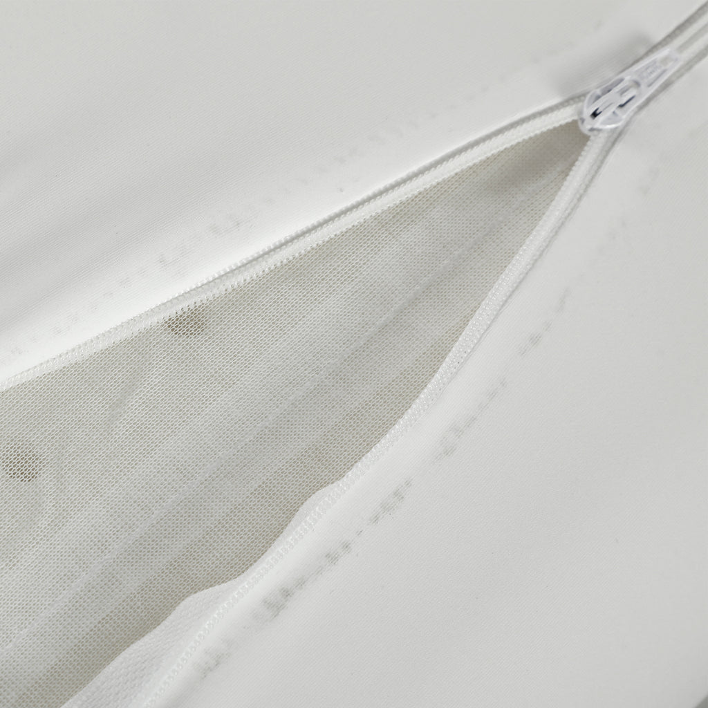 Double Height Memory Foam Neck Pillow with Removable Cover, 60x40x10/12 cm, Cream White