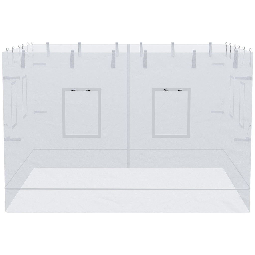 Gazebo Wall 3x3 in Nylon, 3-Piece Mosquito Net Set with 6 Windows and Door with Zip, 300Lx195 cm