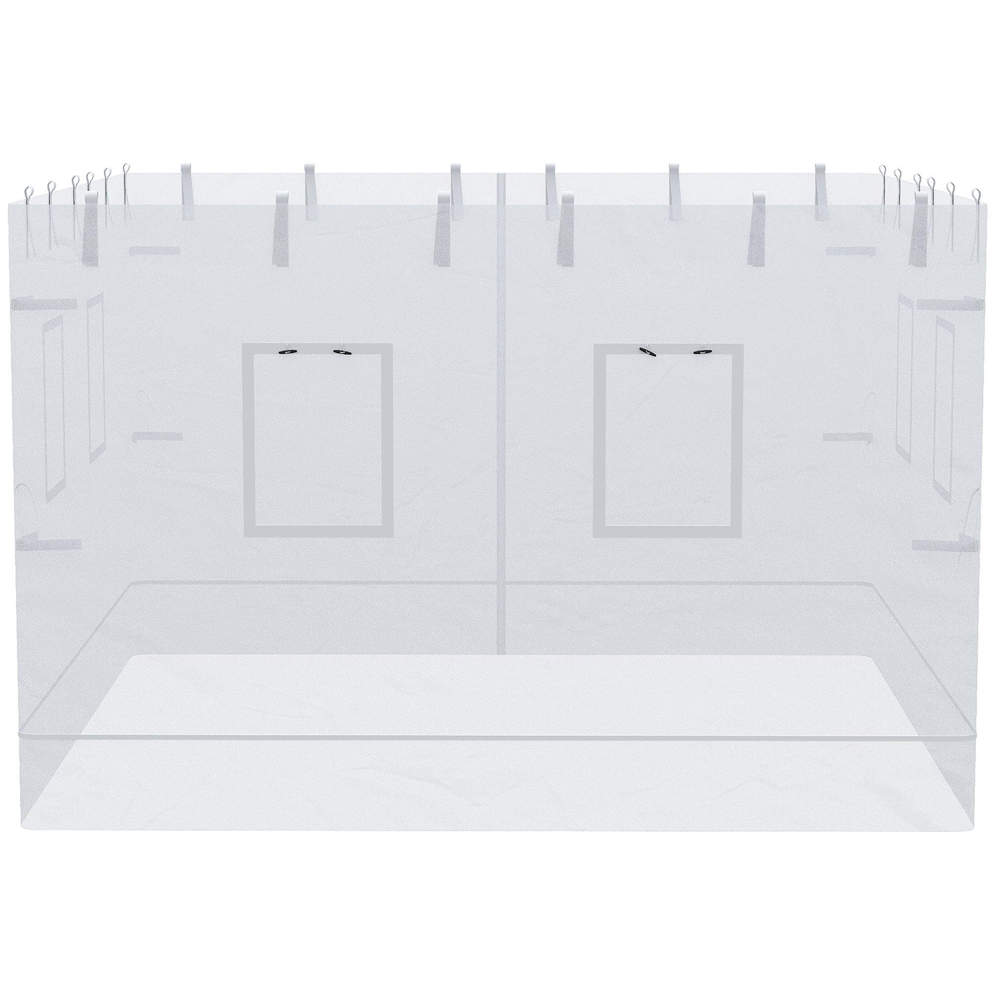 Gazebo Wall 3x3 in Nylon, 3-Piece Mosquito Net Set with 6 Windows and Door with Zip, 300Lx195 cm