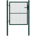 Outsunny Steel Garden Gate 97x150 cm, Garden Gate with Lock, 3 Keys, Handle and 2 Posts