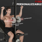 SPORTNOW Adjustable Multifunction Gym Bench with Barbell Rack with Leg Extension, Low Row, Arm Curl, Black
