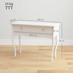 Dressing Table and Console Table for Entrance Hall with Large Wooden Drawer, 100x40x74 cm, White
