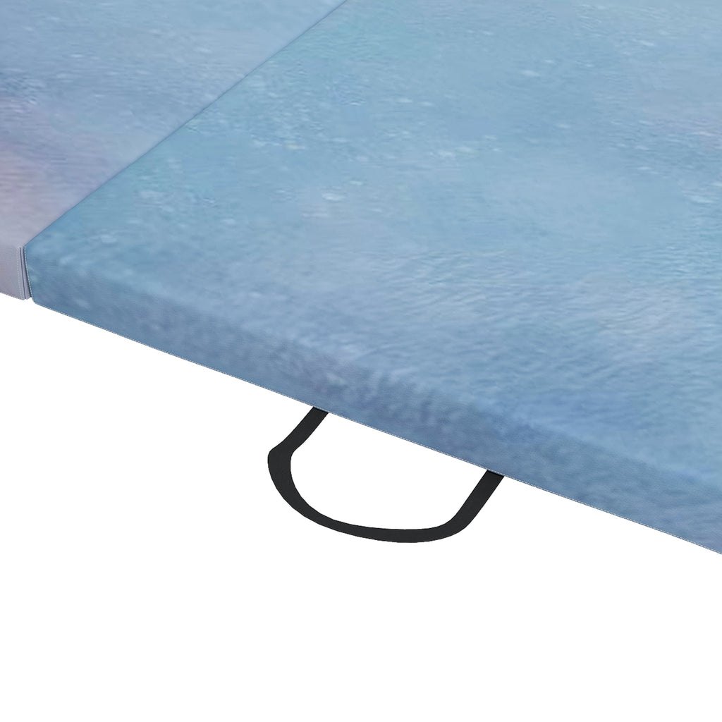 180cm Foldable Gymnastics Mat, 5cm Thick Crash Mat with Handles for Home Workout, Blue