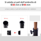 Square Resin Umbrella Base for Ø3.8/4.8cm Poles, 47x47x32cm - Borge' Group Limited