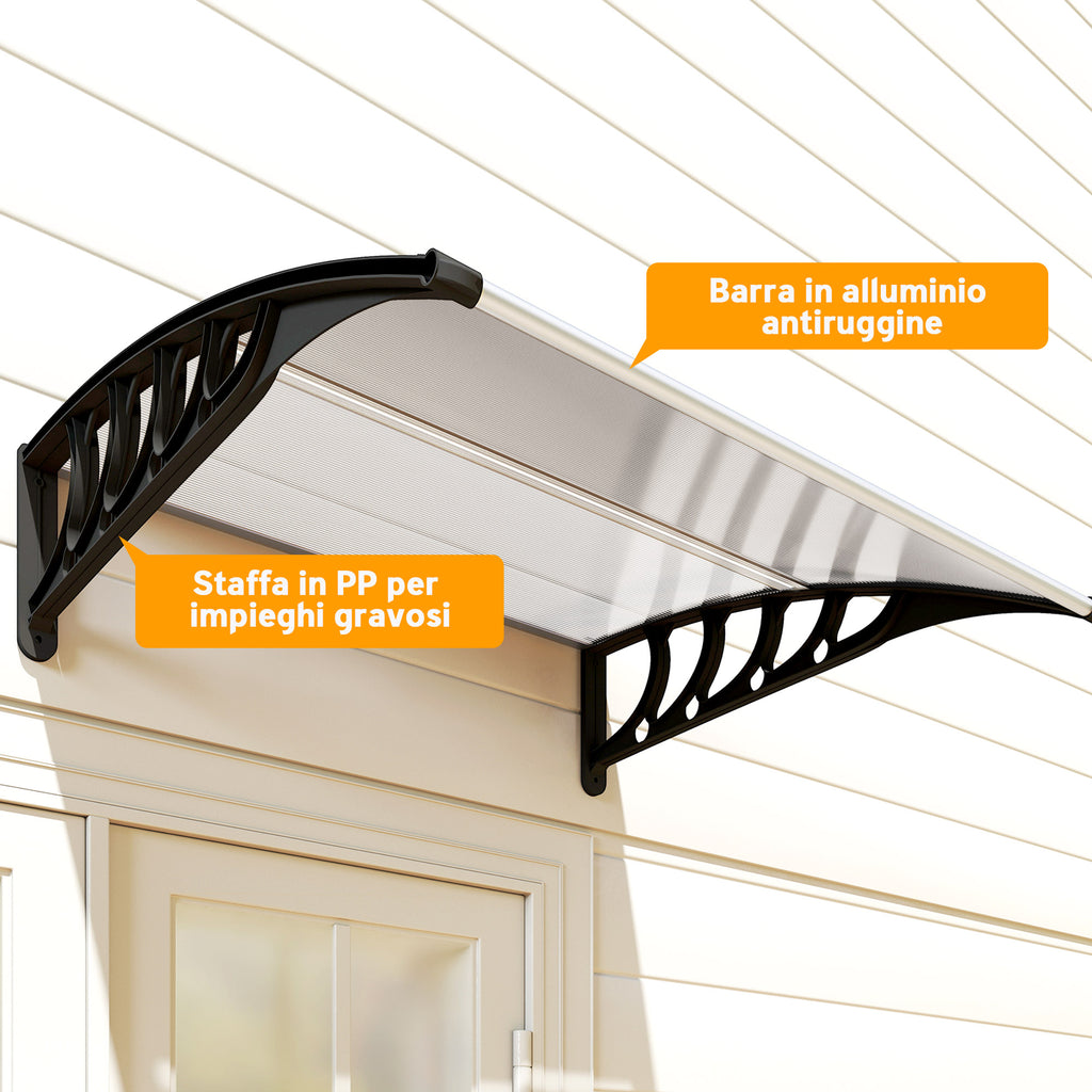 Outsunny Outdoor Polycarbonate Canopy for Doors and Windows, 103x96.5x27cm, Transparent