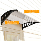 Outsunny Outdoor Polycarbonate Canopy for Doors and Windows, 103x96.5x27cm, Transparent