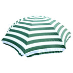 Tilting and Round Beach Umbrella in Metal and Polyester, Ø1.8x2 m, Green and White