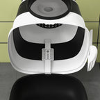 Cat Litter Box with Lid, Scoop and Deodorizer, Foldable Design, 52x41x38 cm, White and Black