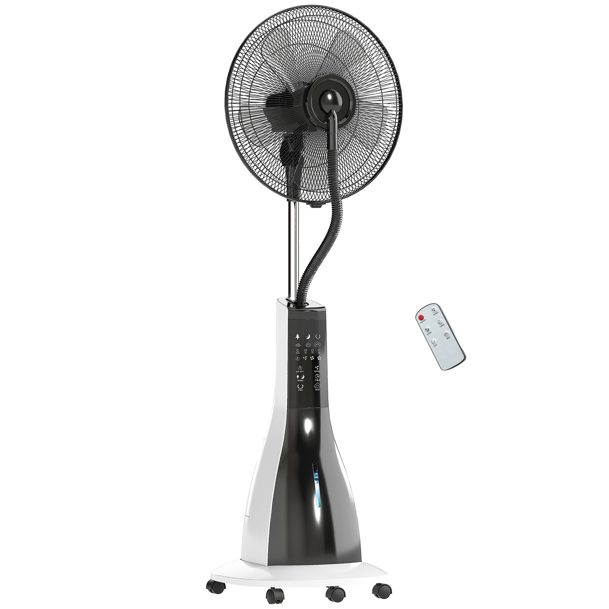 3L Misting Fan with 3 Modes and 3 Speeds, Made of Plastic and Metal, 50x40x125 cm, White and Black