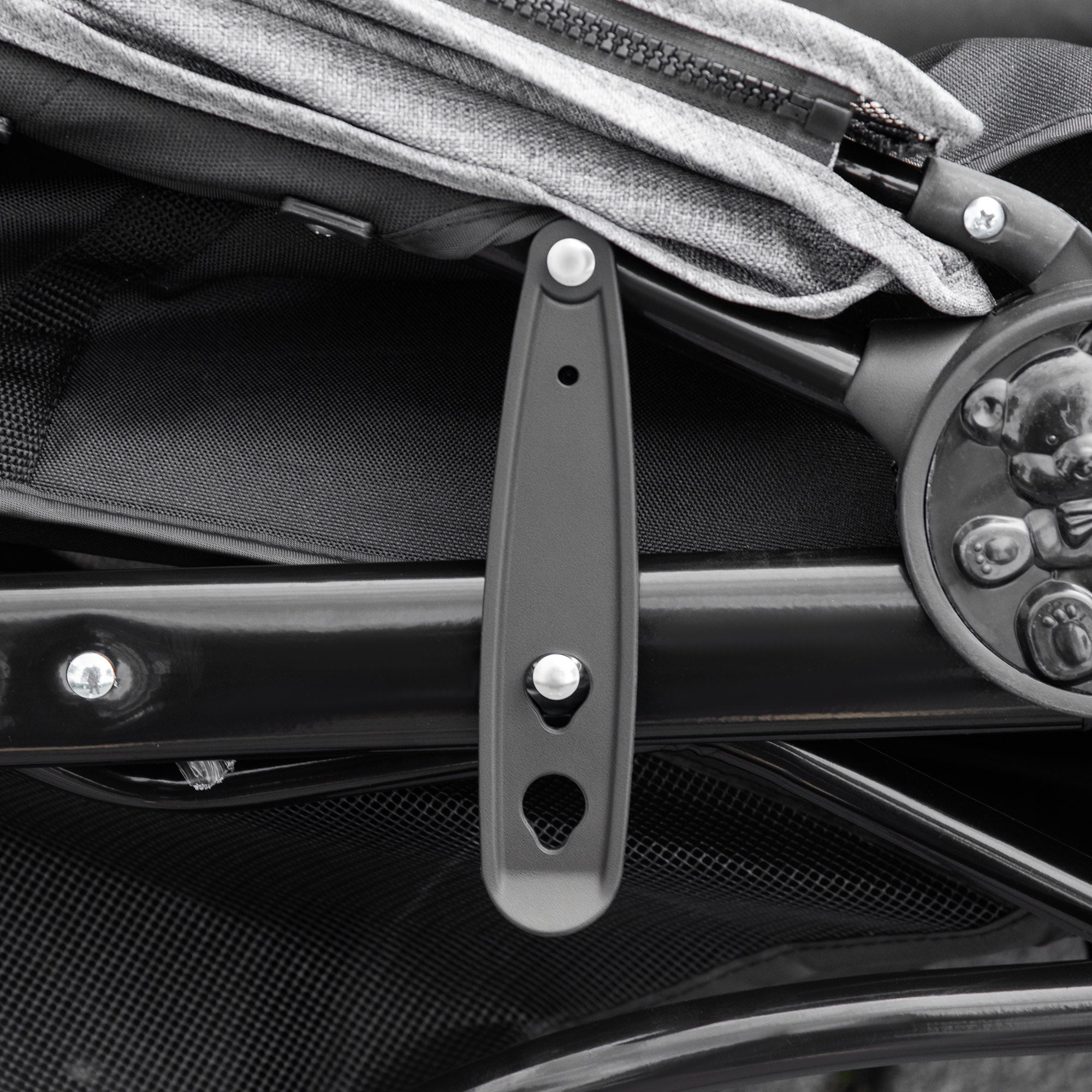 2-in-1 Folding 3-Wheel Dog Stroller with Brake, Storage Basket and Bottle Holder, Steel and Oxford, Grey and Black, 109.5x57.5x106.5cm