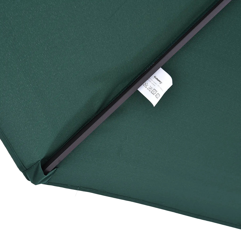 Double Garden Umbrella with Crank Opening, in Steel and Polyester, 455x265x238cm, Dark Green - Borge' Group Limited