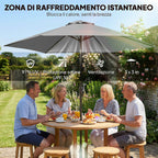 Outsunny 3x3 m Tilting Garden Umbrella with Crank Opening, Metal and Polyester, Grey