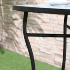 3-Piece Garden Set, Coffee Table and 2 Folding Chairs with Mosaic, Blue