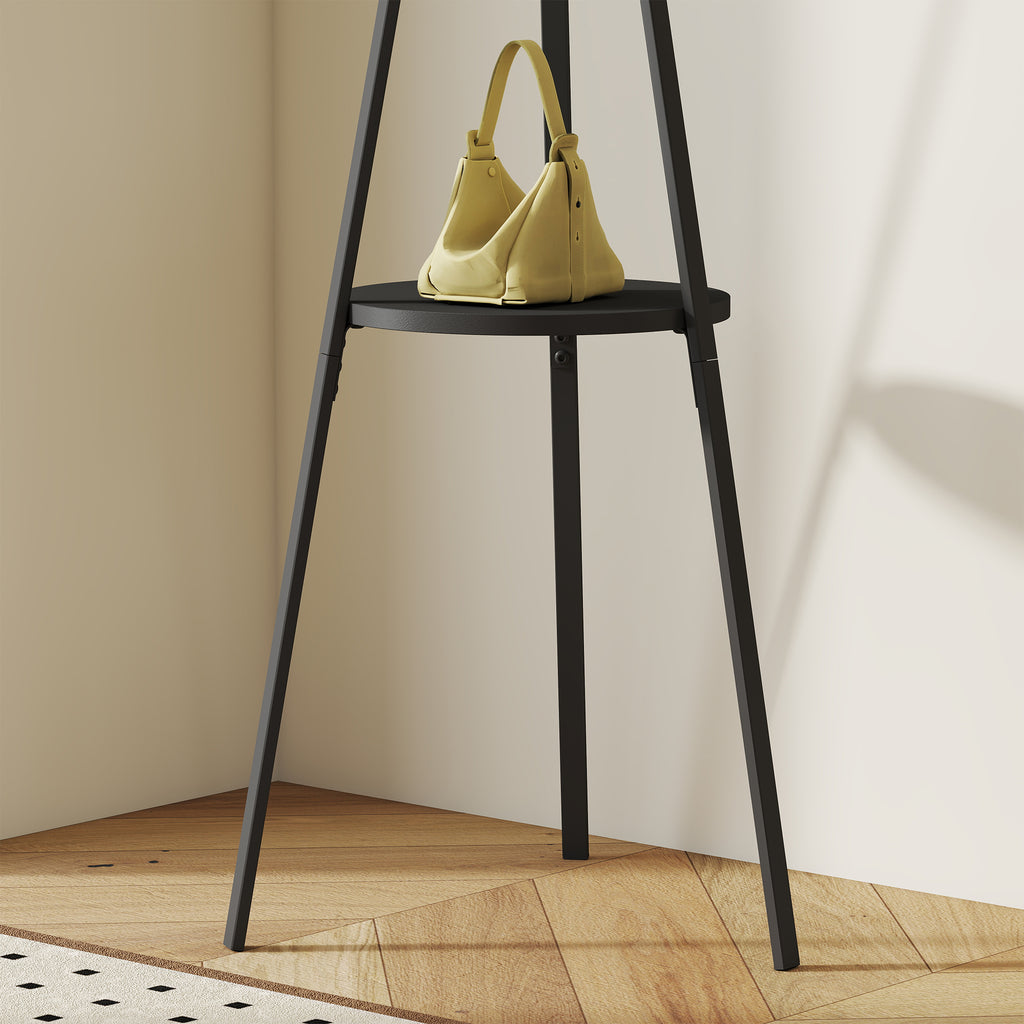 Modern Vertical Coat Rack for Entryway, 45x45x180cm, Black