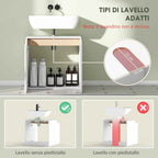HOMCOM Under Sink Cabinet with 2 Soft-Close Doors for Pedestal-Free Sink, 60x35x57.9 cm, White