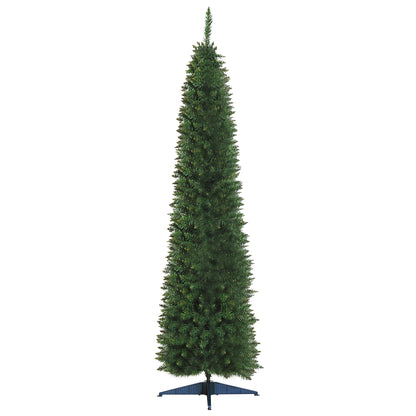 CHRISTMAS TREE -  Artificial Christmas Tree 210 cm with Realistic Branches, Tall and Narrow Christmas Tree with Plastic Base, Green