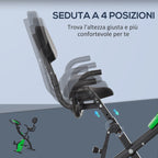 2-in-1 Folding Exercise Bike, 8-Level Adjustable Magnetic Resistance, Quiet Home Exercise Bike with Heart Rate Sensor, Arm Bands, LCD Screen, 2.5kg Flywheel, Green